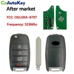 CN051052 2012—2016 Kia Forte  Flip Key Keyless Entry Remote 313.8mhz Fob Osloka-870t Oka-870t 95430-A7400
