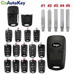 CS020065 Replacement 2/3 button Flip Key Shell for Hyundai KIA