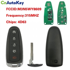 CN018111 (315MHz) 4D63 M3N5WY8609 Smart Key For Remote Key For Ford Escape Titanium Focus