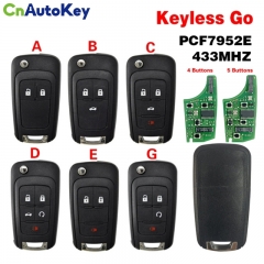 CN014059 For CHEVROLET Cruze, Malibu, Impala smart key, 5Buttons PCF7952E Chip, 433MHz, with Keyless Go, HU100 5912546 13587073