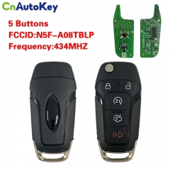 CN018157 5 Button For 2023-2024 Ford F-150 F-250 Remote Start Flip Key 434mhz FCC ID ：N5F-A08TBLP