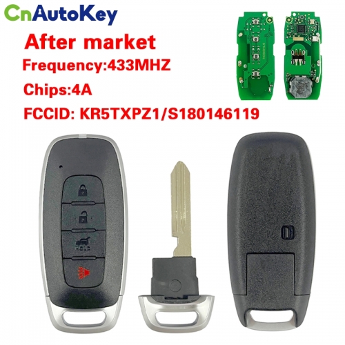 CN027115  2022 - 2024 Nissan Sentra Versa Smart Prox Key - 4B Trunk - KR5TXPZ1 S180146119  433MHZ 4A chip