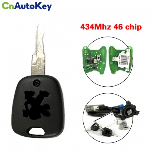 CN009072 For Peugeot 204 lock set（2keys +2locks） 434Mhz 46 chip