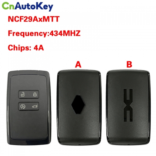 CN010090 Smart Card for Renault Megane 4Talisman for dacia 4 Buttons Frequency 433 MHz Transponder HITAG AES  NCF29AxMTT Keyless GO