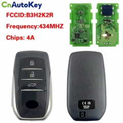 CN007339 Original smart key for Toyota 3 Buttons 433.58/434.42MHZ 4A Chip Model B3H2K2R