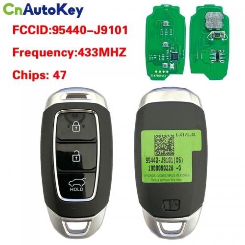 CN020160 Genuine Hyundai Kona 2020+ Smart Key, 3Buttons, 433MHz 95440-J9101 Keyless Go 47 chip