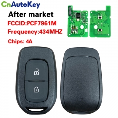 CN010058 2 Button Remote Smart Car Key 433MHZ 4A PCF7961M Chip VAC102 Uncut Blade for Renault Sandero Dacia