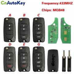 CN086065  Folding Remote Car Key 2ADFTFI5AM433TX MQB48 Chip 433MHz For Jeep Renegade 2016 2017 2018 Flip SIP22 Key