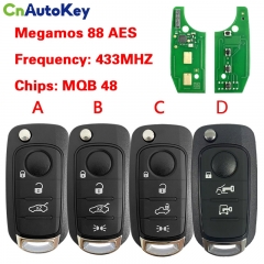 CN017009 Flip Key for Fiat Egea tipo 500 500X 3Buttons 434MHz Megamos 88 AES VIRGIN Blade SIP22 Model: I6FA