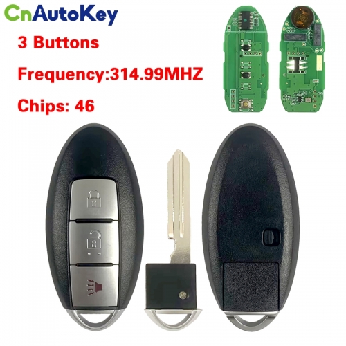 CN027126 Aftermarket Remote For Nissan 4 Button 315MHZ 46 Chip FCC KR55WK49622, KR55WK48903