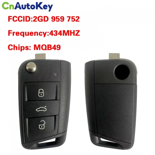 CN001149  2GD 959 752 Remote Key MQB 5C Fob for Volkswagen Golf Polo 2017 2018 2019 2020 2021