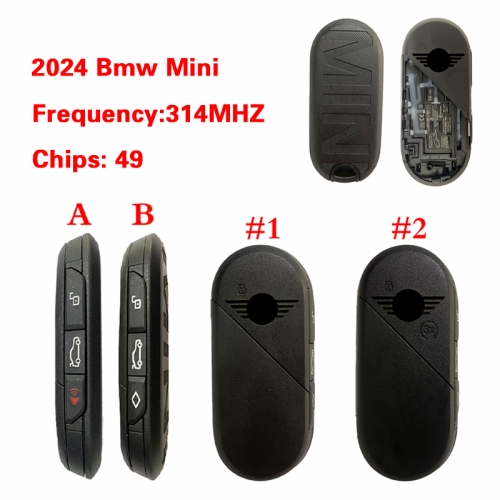 CN006149 2024 Bmw Mini Cooper Smart Key Fob Remote IYZBK1 2701A-BK1 BK1 315MHZ 49Chips