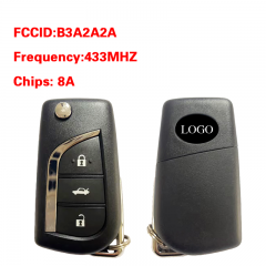 CN007386 OEM 3 Button Flip Remote Key 433Mhz 8A Chip FCC B3A2A2A For Toyota Corolla 2018-2022