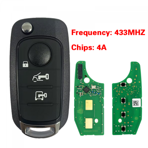 CN017040 for Fiat 3 button Flip key 4A NCF296XM CHIP 433.92MHZ
