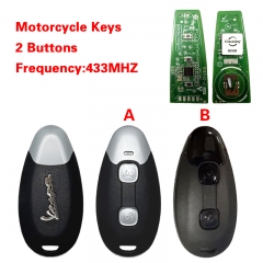 MK0255 for Piaggio Vespa Keyless Remote 4A AES 433MHz 1D004008 Silver