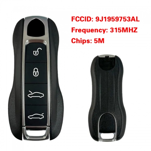 CN005067-OB OEM 4 Buttons Auto Smart Remote Car Key For Porsche Remote/ Frequency : 315MHZ / 5M Chips / FCC ID: 9J1959753AL / Keyless GO