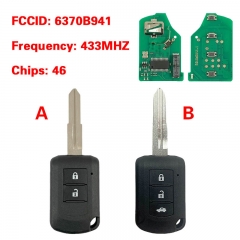 CN011028  2016 - 2017 Mitsubishi Mirage, Outlander, ASX  2Buttons, J166E PCF7941, 433MHz, MIT11R 6370B941