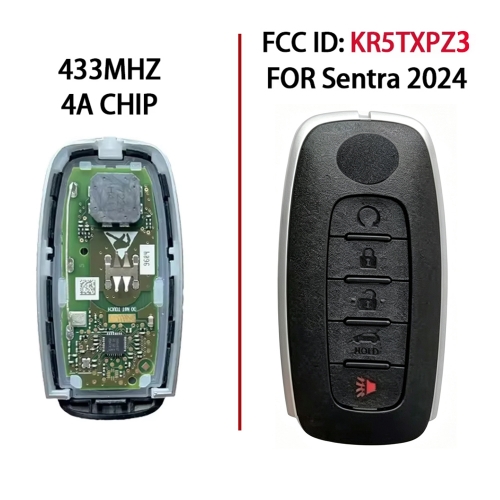 CN027135 Original 5 Button Nissan KR5TXPZ3 KR5TXPZ1 KR5TXPZ24A Chip Smart Remote Car Key For Nissan Qashqai Rogue Sentra Sylphy Almera X-Trail
