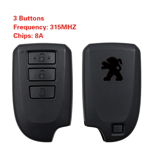 CN009077 3 Buttons Left Slide  Peugeot With 315Mhz 8A chips