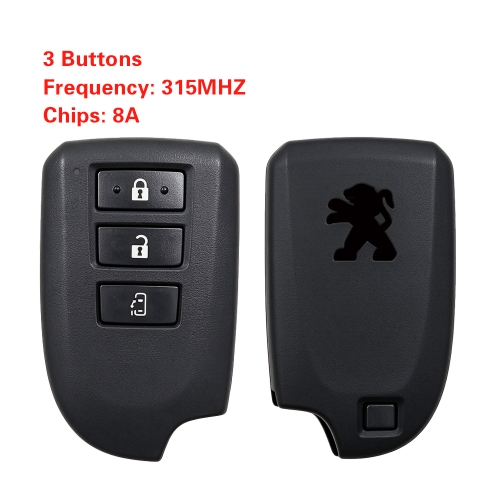 CN009075 3 Buttons Left Slide  Peugeot With 315Mhz 8A chips