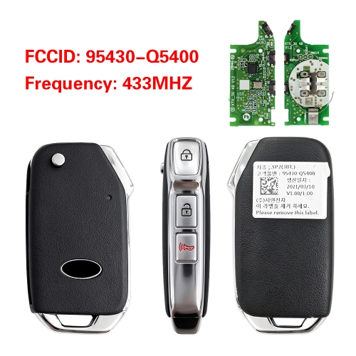 CN051418 95430-05400 3 Buttons Flip Key Fob Remote For Kia 433MHz