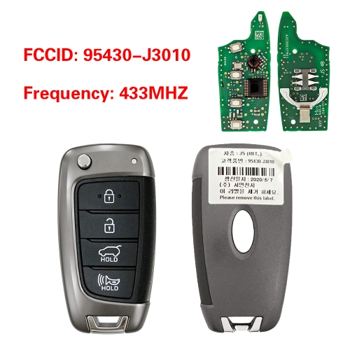 CN020554 OEM 4-Button Smart Remote Key for Hyundai Veloster 2019–2021 433MHz 95430-J3010