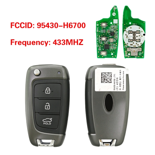 CN020549 OEM 3-Button Smart Remote Key for Hyundai Accent 2020–2022 433MHz 95430-H6700
