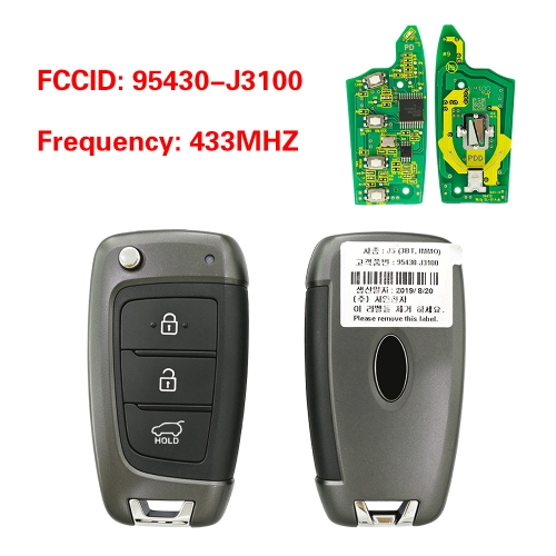 CN020555 OEM 3-Button Smart Remote Key for Hyundai Veloster 2018–2020 433MHz 95430-J3100