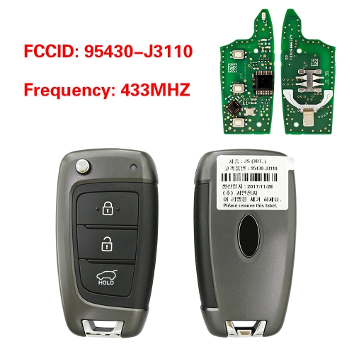 CN020557 OEM 3-Button Smart Remote Key for Hyundai Veloster 2019–2021 433MHz 95430-J3110