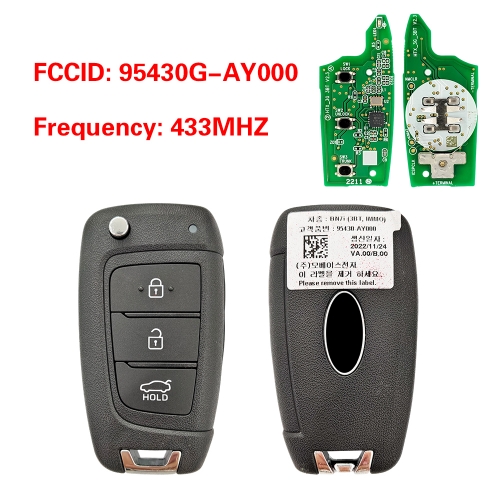 CN020568 OEM 3-Button Smart Remote Key for Hyundai Accent 2024–2026 433MHz 95430-AY000