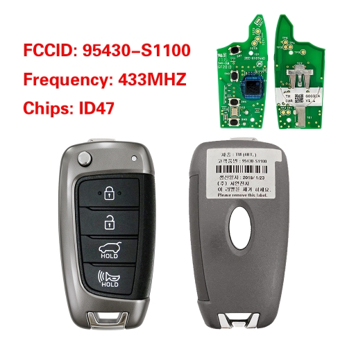 CN020547 OEM 4-Button Smart Remote Key for Hyundai Santa Fe 2019–2020 ID47 Chip 433MHz 95430-S1100