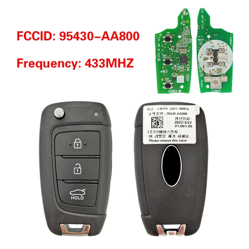 CN020591 OEM 3-Button Smart Remote Key for Hyundai Elantra 2024–2025 433MHz 95430-AA800