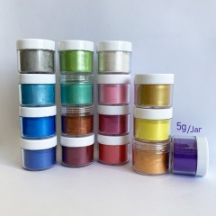 Mica pigment powder in 10g, 5g plastic jar, for Epoxy resin, candle, soap, slime, cosmetics, nails
