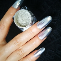 Magic silver mirror effect nail powder