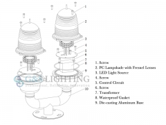 Low Intensity Double Aviation Obstruction Light For Tower and Building