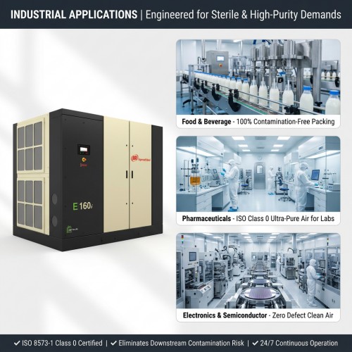 Ingersoll Rand E160I 160kw 215HP Oil-Free Rotary Screw Air Compressor