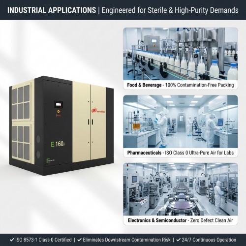 Ingersoll Rand E160I 160kw 215HP Oil-Free Rotary Screw Air Compressor