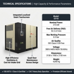 Ingersoll Rand E315I Oil-Free Rotary Screw Air Compressor315kw 420HP Heavy-Duty Powerhouse