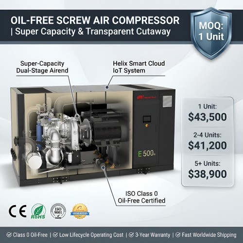 Ingersoll Rand E500n 500kw 670HP ISO 8573-1 Class 0 Certified Oil-Free Rotary Screw Air Compressor