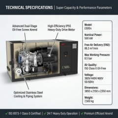 Ingersoll Rand E500n 500kw 670HP ISO 8573-1 Class 0 Certified Oil-Free Rotary Screw Air Compressor