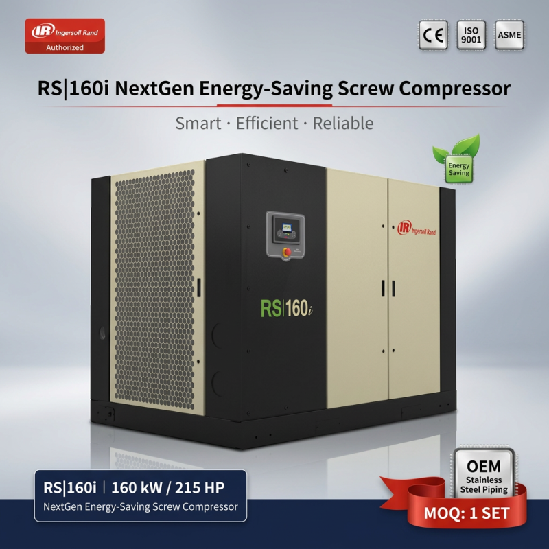 Ingersoll Rand RS160I 160kw 215HP Oil-Injected Rotary Screw Air Compressor