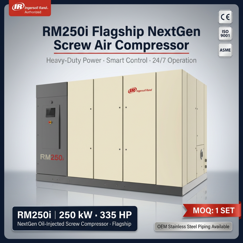 Ingersoll Rand RM250I 250kw 335HP Single Stage Low Pressure Oil-Less Screw Air Compressor