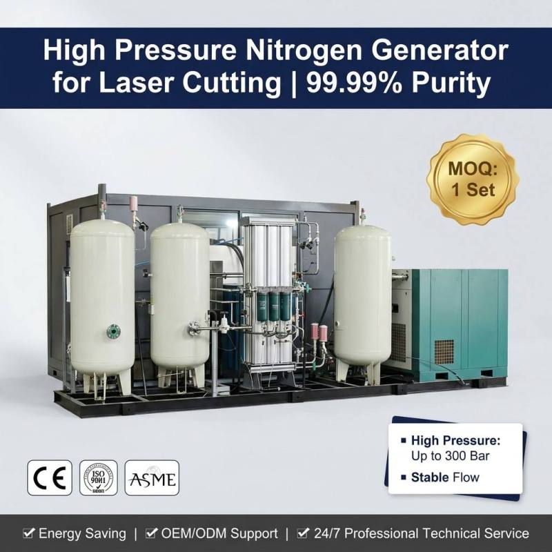 High Purity Psa Nitrogen Generator 99.99% on-Site N2 Gas System for Laser Cutting Stainless Steel and Aluminum