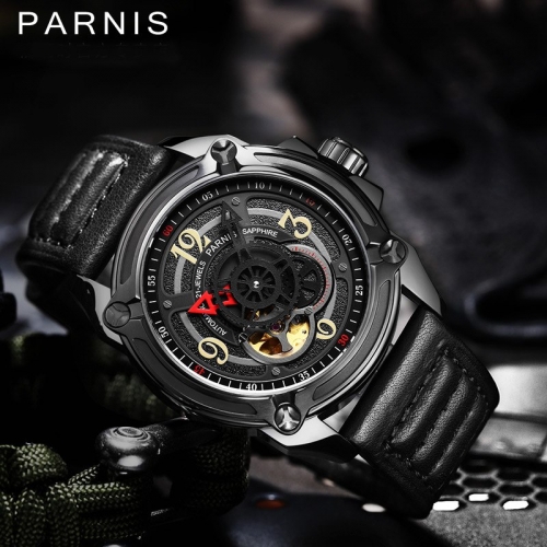 Parnis hot sale skeleton watch