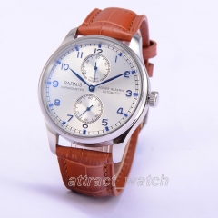 Stainless Case, Brown Strap