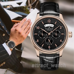 Rose Gold Case, Black Dial