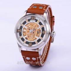 Stainless Steel Case Brown Strap