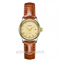 Gold Dial, Brown Strap