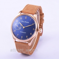 Rose Gold Case, Blue Dial