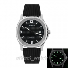 Stainless Case, Black Dial, Rubber Strap